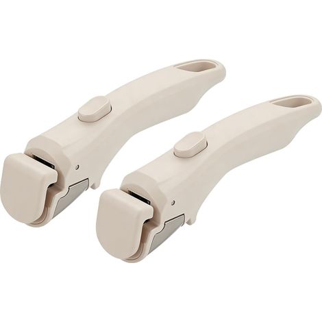 Mango desmontable, color blanco marfil, apto para utensilios de cocina, mango universal para menaje de cocina, compatible con utensilios de cocina de bordes finos, paquete de 2 unidades. (1/5)