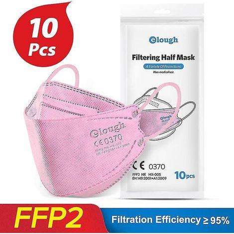 Lot de 100 masques FFP2 adultes 4 couches – Protection contre poussière et pollution – Conformes aux normes CE – Filtration efficace des particules fines (1/3)