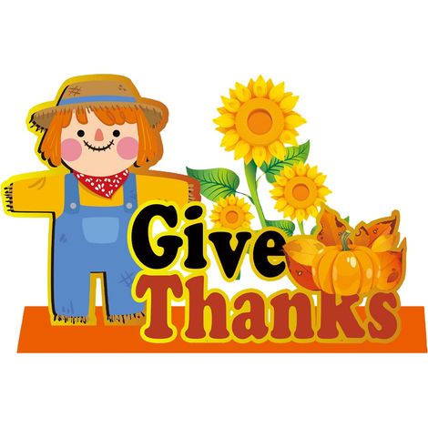 Centre De Table En Bois - Décoration Automnale Pour Thanksgiving - Pour Intérieur Et Extérieur - 1 Pièce (1/5)