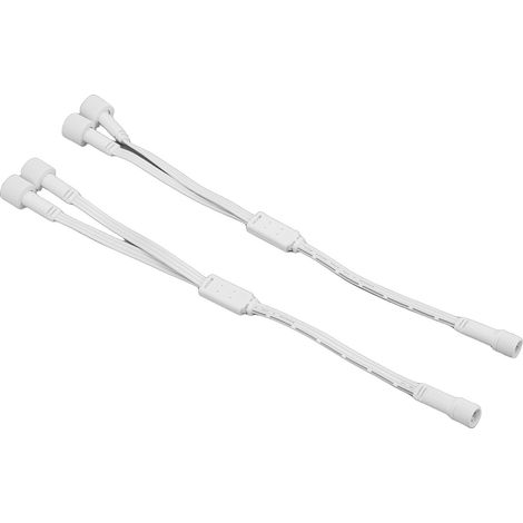 Lot de 2 répartiteurs de connecteur en Y pour lumières extérieures adaptés pour Govee Permanent H705A H705B H705C 3 broches 1 mâle vers 2 femelles, câble d'extension blanc