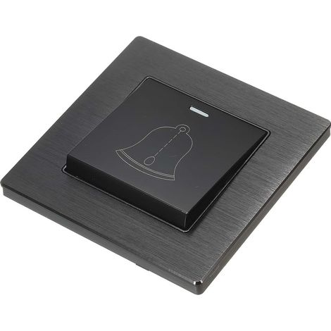 Bouton de sonnette extérieur, interrupteur de sonnette de porte en alliage d'aluminium 220-250V, panneau de sécurité anti-insertion erronée, 3,38 pouces.