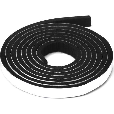 Ruban de feutrine autocollant - 13 mm de large, 5 mm d'épaisseur, 2 mètres - Patins en feutrine noire. Bandes de feutrine en rouleaux pour la protection des sols et le bricolage. (1/5)