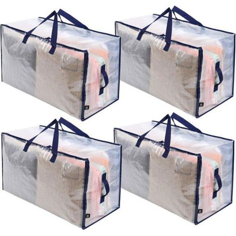 Sac de Rangement - AIMOONSA - Lot de 4 - Transparent - 102 L - Résistant à l'Eau (1/5)