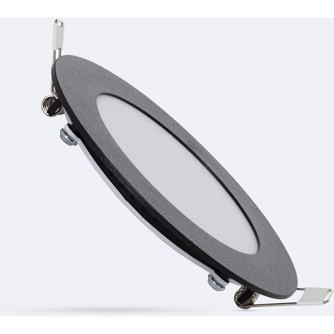 Downlight LED 6W Circular Negro Corte Ø 105 mm 2700K Blanco Cálido