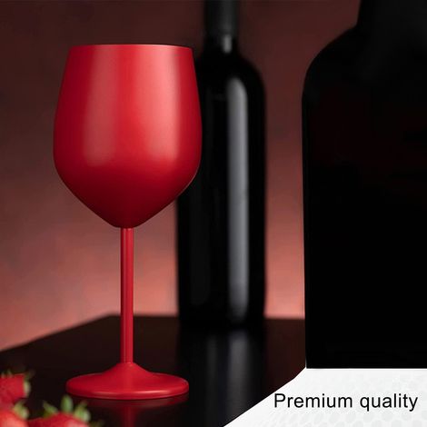 1 verre à vin rouge mat en acier inoxydable de 532 ml (18 oz). (1/5)