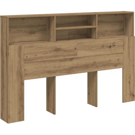 Armadio testata letto salva-spazio contenitore 160 x 19 x 103 cm in legno multistrato rovere artigianale 020050959