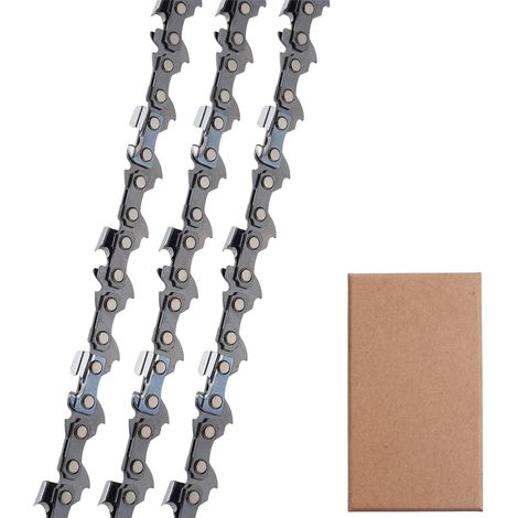 Lot de 3 Chaîne de tronçonneuse 16 pouces 59 maillons Scie à chaîne Scie à essence Scie forestière Accessoires de tronçonneuse chaîne à faible vibration (1/5)