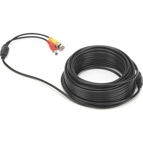 Câble vidéo BNC et d'alimentation pour caméra de surveillance, câble CCTV avec connecteurs DC (30 mètres, 98.4 pieds)