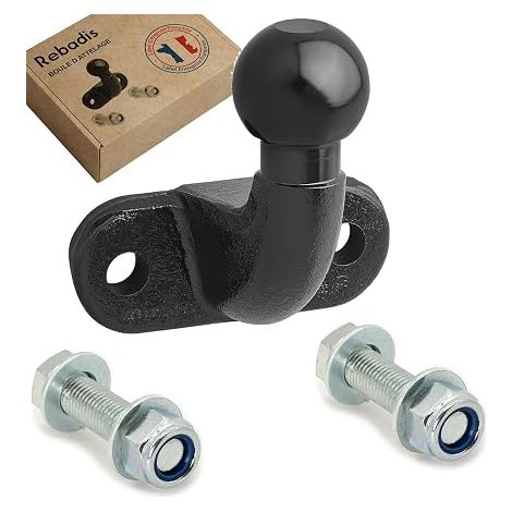 Tow Ball Square A50-X Swan Neck Ball Diameter 50 mm, Distance 90 mm, Screws, Painted Steel Black (1/5)