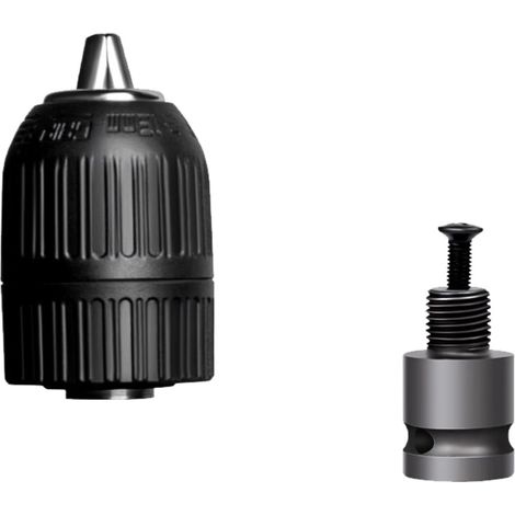 Adaptateur auto-verrouillant 1/2 inch carré vers 1/4 inch hex pour clé à chocs électrique – alliage de zinc moleté antidérapant (1/5)