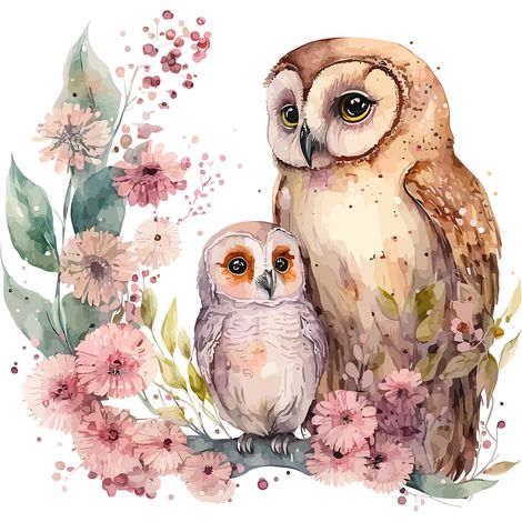 Papier peint panoramique Enfants - Chouettes - 195 cm x 126 cm (1/2)