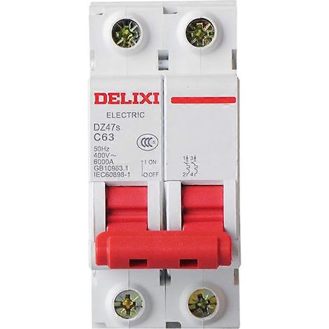 DELIXI 230V/400V 6-63A MCB, commutateur de transfert manuel à double alimentation, protection contre les surcharges et les courts-circuits, fonction d'isolation