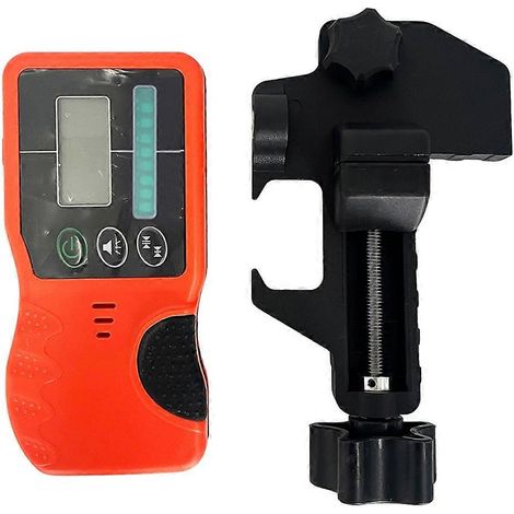 Récepteur de niveau laser rotatif autonivelant pour extérieur, détecteur de niveau laser rotatif avec pince robuste et voyant vert (1/5)