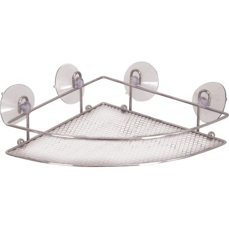 Etagère Panier d'angle de Douche à ventouses Chromé (1/3)