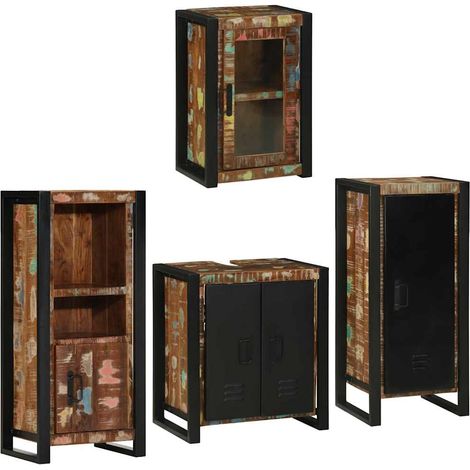 Maison Exclusive - Badezimmermöbel-Set mit Regal 4 pcs Mehrfarbig