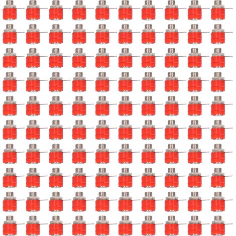 100Prises banane 4mm, prises de connexion croisée à bornes, fiches rouges pour haut-parleurs (1/5)