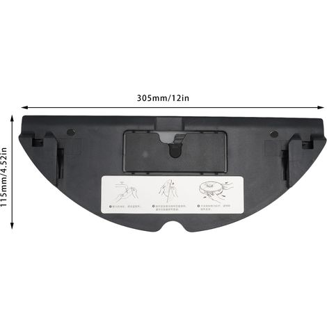Ortviai Support de lingette vibrante pour robot aspirateur Roborock T7S, S7 et G10 – support de vadrouille noir en ABS (1/4)