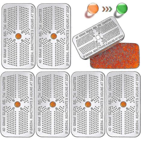Lot de 6 sachets de 40 g de gel de silice indicateur - Déshumidificateur orange réutilisable (1/4)
