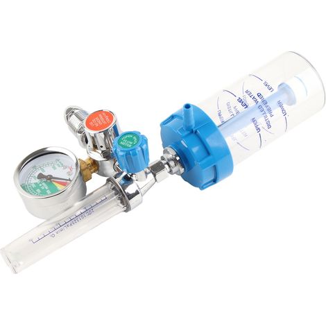 Débitmètre à oxygène avec manomètre, détendeur régulateur de pression, filetage BSP 5/8 pouces externe, pour inhalateur de type bouée (1/5)