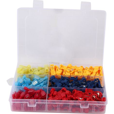 Kit de connecteurs de fil en T à connexion rapide, ensemble de bornes électriques isolées avec boîte de rangement, 240 pièces (1/5)
