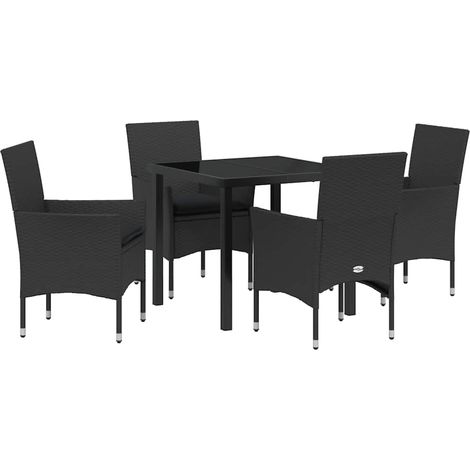 Maison Exclusive - Conjunto de Comedor de Jardín 5 uds. Negro rat (1/5)