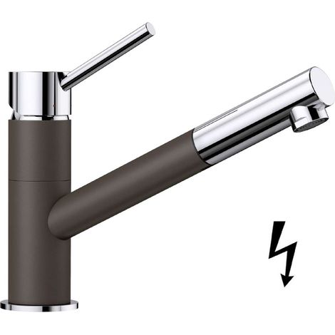 BLANCO Küchenarmatur KANO-S Silgranit café / chrom, Niederdruck (1/2)