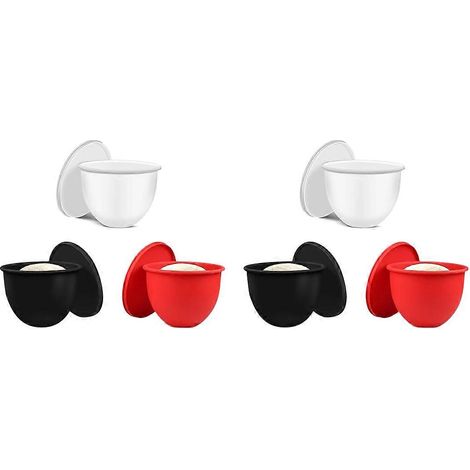 Doublures robot pâtissier silicone bol doublures avec couvercles et pour cuisson 6 pièces rouge blanc noir (1/5)