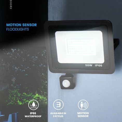 Mascot 2 Pièce Projecteur LED Détecteur de Mouvement 50W, 5000LM Spot LED Extérieur, Étanche IP66 Projecteur Exterieur LED, 6500K Blanc Froid Projecteur LED Exterieur Detecteur de Mouvement Pour Cour (1/5)
