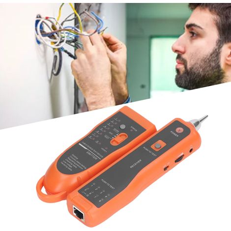 XQ-350 Kabeltester (RJ45/RJ11) - Multifunktionales Kabelsuchgerät für Ethernet-, LAN- und Cat5/Cat6-Netzwerke, mit Headset für Kabelmanagement, Netzwerkwartung und Telefonleitungstests. (1/5)