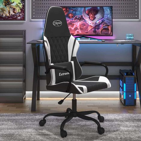 vidaXL Chaise de jeu Noir et blanc Similicuir (1/5)