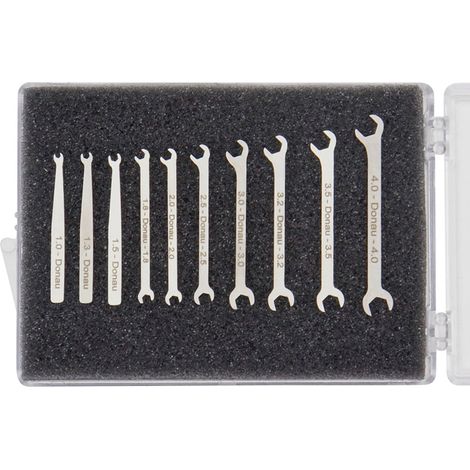 Donau Elektronik 980-SET Micro-Maulschlüssel-Set 10-tlg. 1-4 mm Micro-Maulschlüssel 10teilig Schlüss