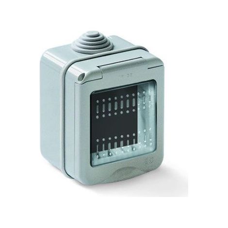 Elettrocanali 3511424 MyLife Contenitore da Esterno IP55 Interruttore 16 AX 2 Prese Bivalenti 10A 16A colore Grigio