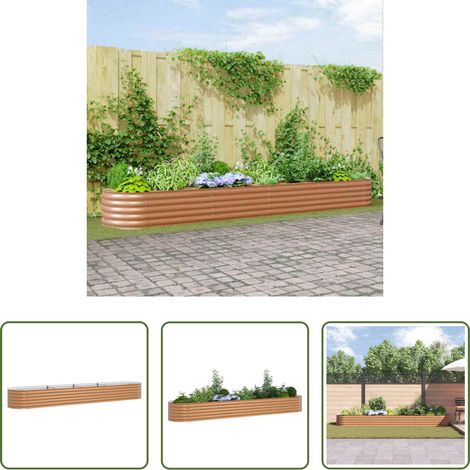Hochbeet Stahl - Hochbeet Braun 400 x 80 x 44 cm Stahl (1/5)