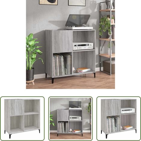 vidaXL Armoire à disques sonoma gris 84,5x38x89 cm bois d'ingénierie (1/5)