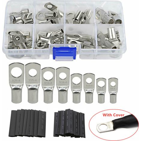 [JAMAIS UTILISÉ]Anneau de sertissage de trou de boulon en cuivre blanc, Terminal de batterie adapté aux navires et Automobiles 60 pièces (1/5)