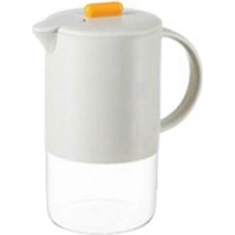 Carafe à eau en verre avec couvercle, cafetière de cuisine 1500 ml, grise (1/5)