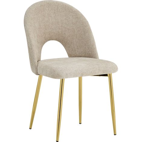Lot de 4 chaises TEDDY Gold velours - marron glacé (1/5)