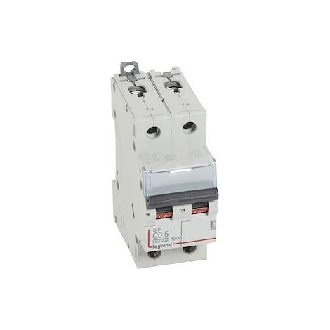 Legrand 407774 Interruttore automatico DX³6000 10kA ingresso alto/uscita basso vite 2P 0,5A curva C - 2 mod