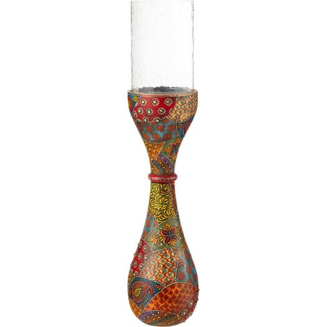 Photophore Déco en Bois "Delhi" 56cm Multicolore