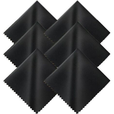 6-Piece Eyeglass Cleaning Cloth - Black, 15 x 18 cm, Microfiber Screen Cleaning Cloth for Eyeglasses (1/5)