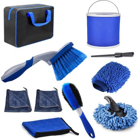 Set mit 10 Autowaschbürsten, Innenraumreinigungsbürste, Detailbürste