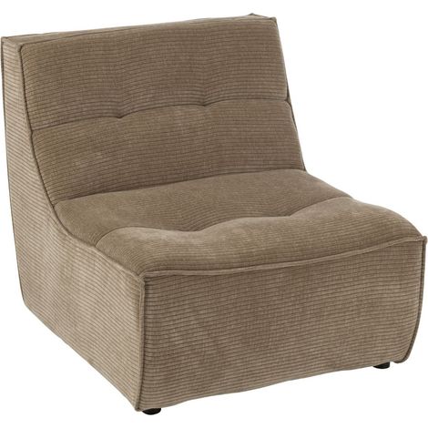Fauteuil chauffeuse lounge en velours côtelé - LORENZO (1/5)