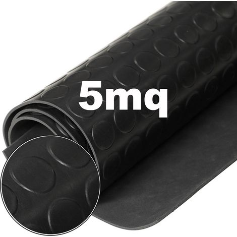 1mt x 5mt Pavimento antiscivolo bolflex bullonato copripavimento bollato in pvc 1,2mm - NERO