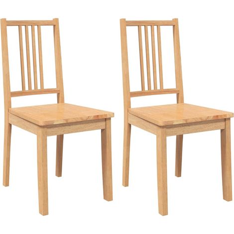 Lot de 2 Chaises à manger,Chaise de cuisine bois massif naturel caoutchouc CFW33413 (1/5)