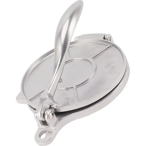 Presse à tortillas manuelle en alliage d'aluminium, outil idéal pour la préparation de pizzas et de galettes de maïs, 16 cm, argent. (1/5)