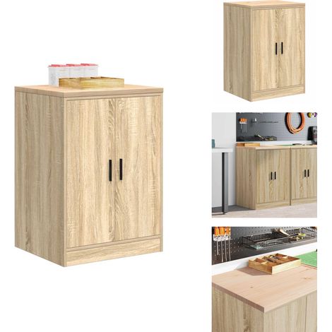 Armoire de rangement de garage chêne sonoma 60x51x85cm bois pin - Armoire De Rangement De Garage - Armoires De Rangement De Garage - Armoire - Armoire De Garage (1/5)