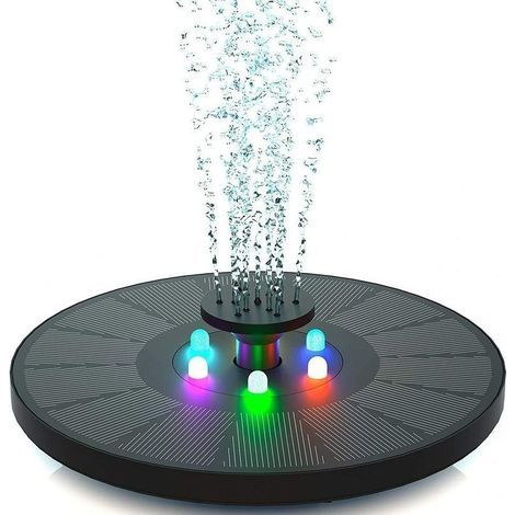 Fontaine solaire 3 W - Pompe de bassin solaire avec lumière LED - Pour bassin de jardin ou fontaine (1/3)