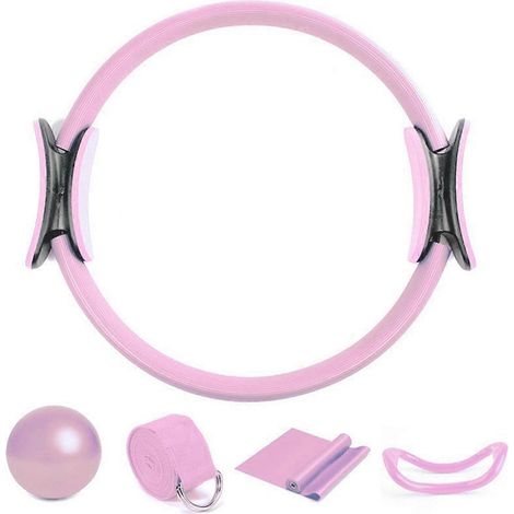 Ensemble d'anneaux de Pilates, cercle magique, mini-ballon de Pilates anti-explosion, bande de résistance haute élasticité, ballon tubulaire de yoga en forme de blé, B (1/4)
