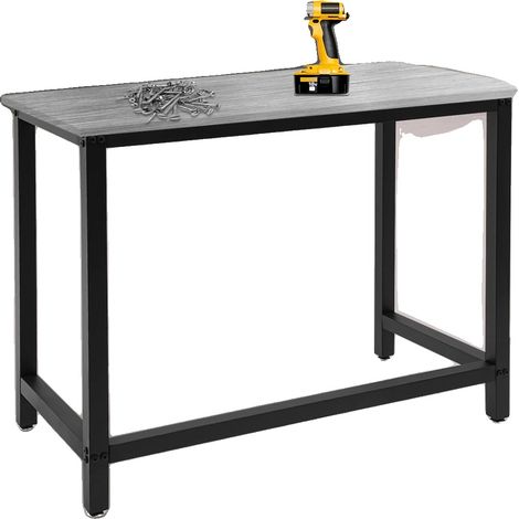 Estructura de banco de trabajo, material de acero, dimensiones 100 cm x 50 cm x 80 cm, capacidad de carga 100 kg, forma rectangular, fácil montaje. (1/5)