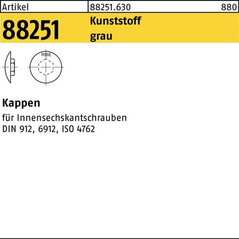 RIBE-Käppi 12 M 14 Kunstoff grau Kunststoff S 100 Stk (1/2)